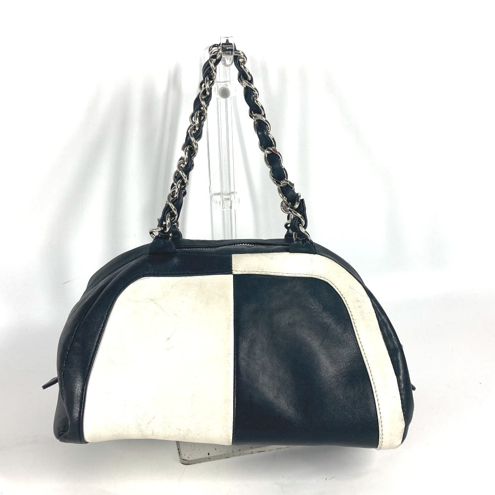 CHANEL Shoulder Bag leather white By color CC COCO Mark WChain Women