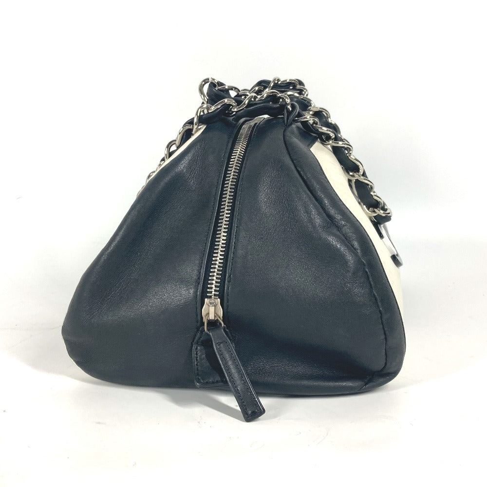 CHANEL Shoulder Bag leather white By color CC COCO Mark WChain Women