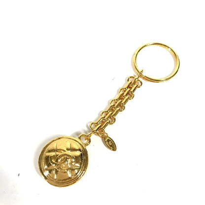 CHANEL key ring metal gold Vintage chain CC COCO Mark Women