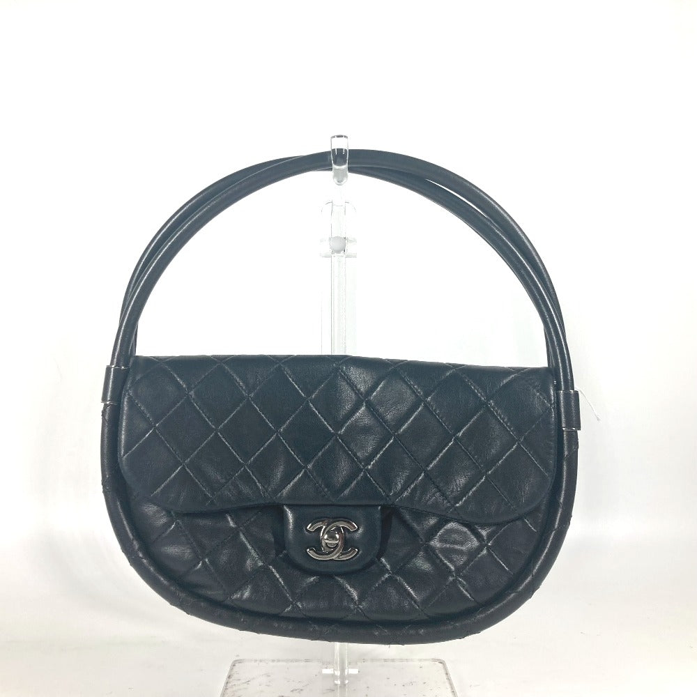 CHANEL Handbag lambskin black Hula hoop