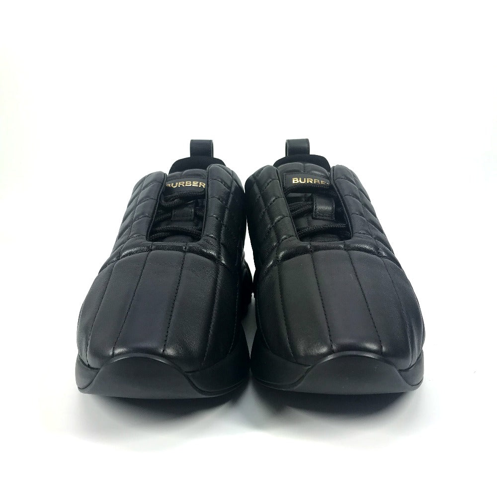 BURBERRY sneakers leather black logo quilted shoes mens 39