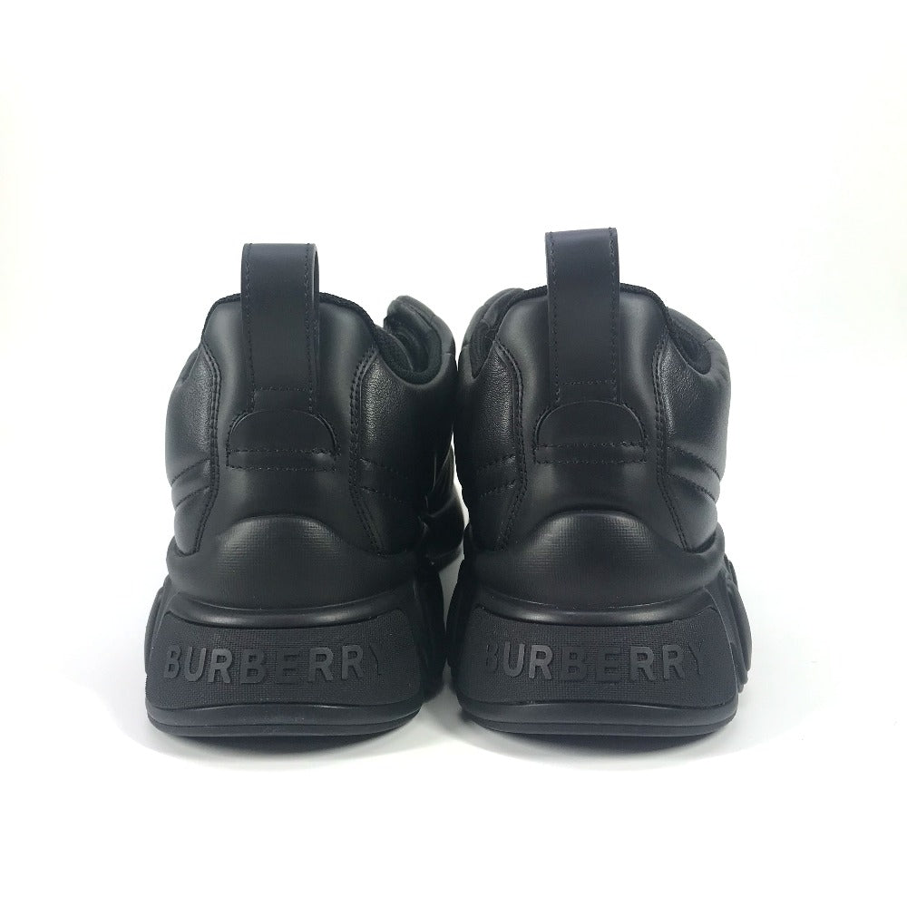BURBERRY sneakers leather black logo quilted shoes mens 39