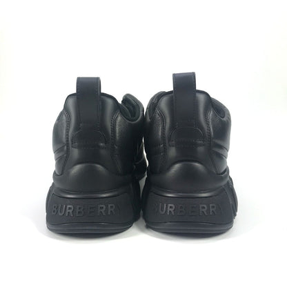 BURBERRY sneakers leather black logo quilted shoes mens 39