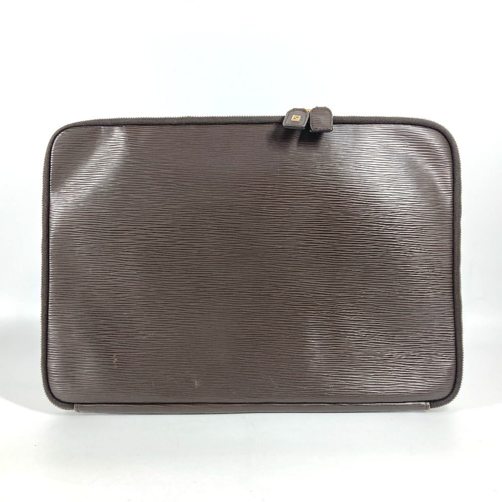 FENDI Clutch bag leather Brown vintage FF logo Women
