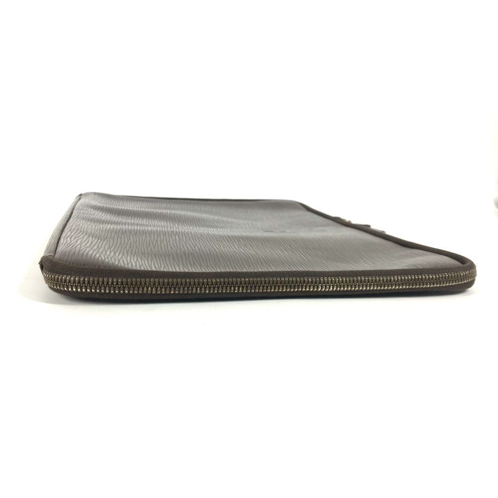 FENDI Clutch bag leather Brown vintage FF logo Women
