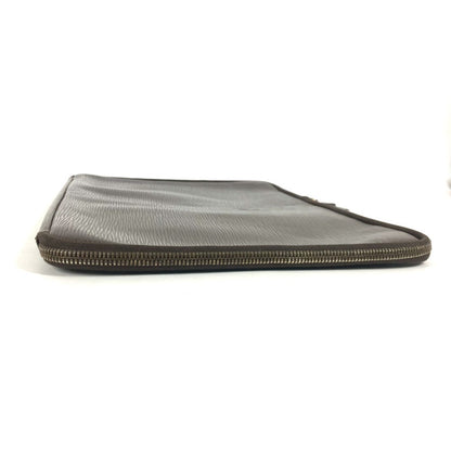 FENDI Clutch bag leather Brown vintage FF logo Women