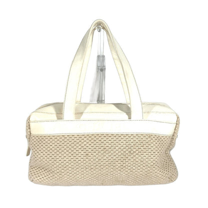 CHANEL Handbag Leather / canvas beige CC COCO Mark logo