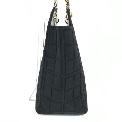 CHANEL Shoulder Bag Jersey black CC COCO Mark Chocolate Bar