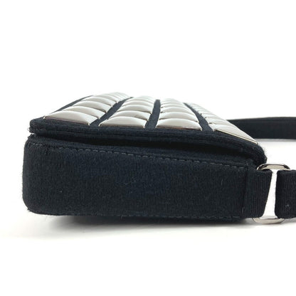 CHANEL Shoulder Bag cotton black CC COCO Mark logo Ice cube