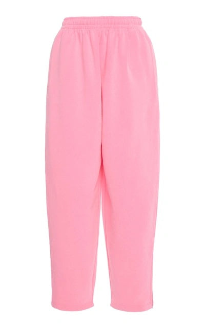 BALENCIAGA LOGO EMBROIDERED OVERSIZED COTTON TRACK PANTS