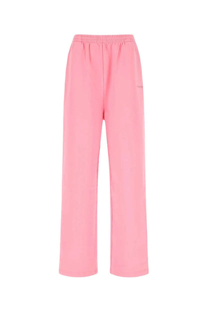 BALENCIAGA LOGO EMBROIDERED OVERSIZED COTTON TRACK PANTS