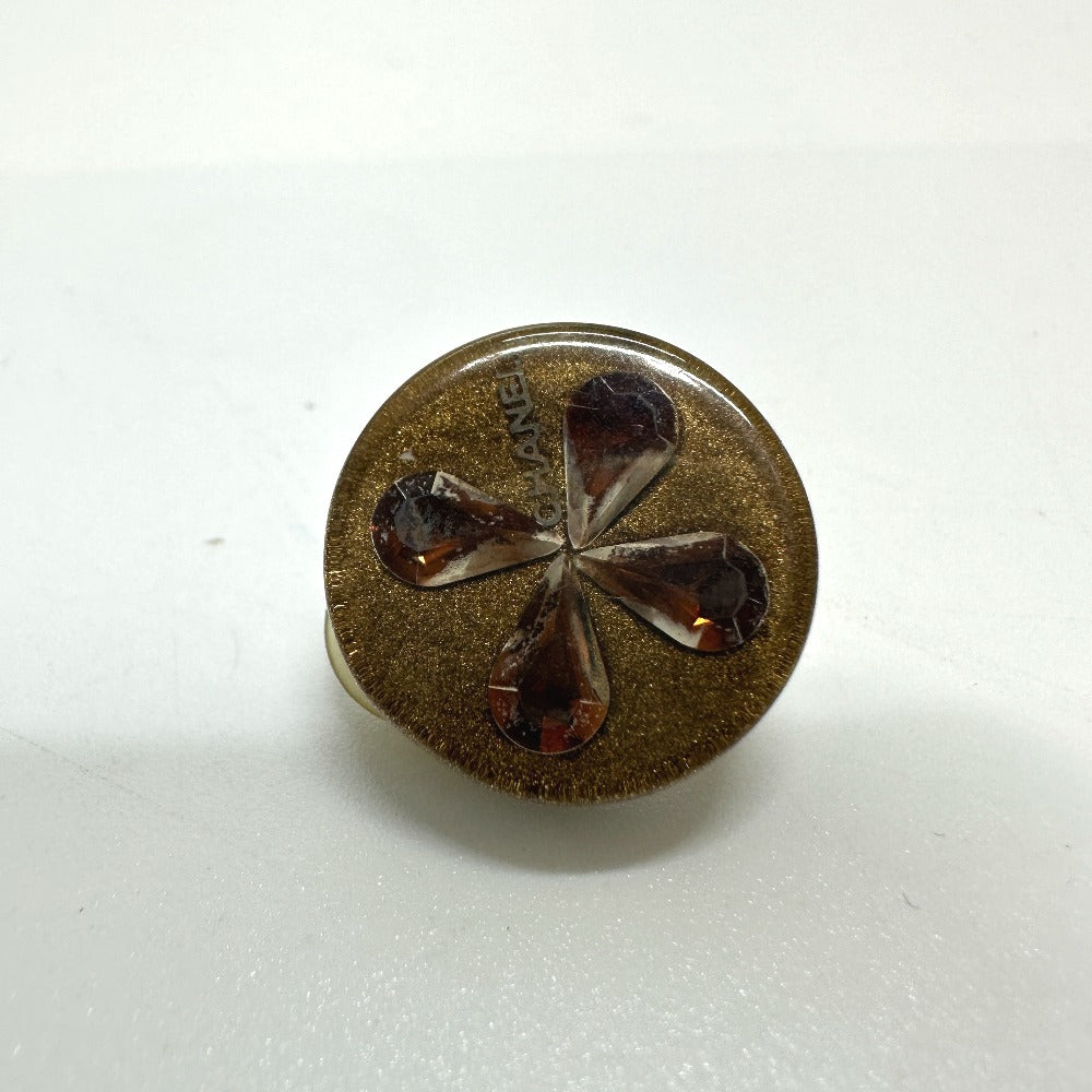 CHANEL Earring plastic gold Clover Women