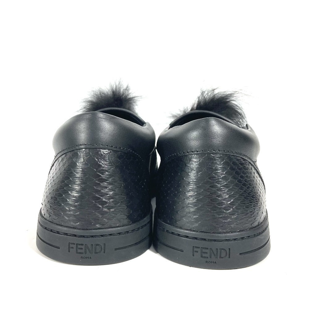 FENDI sneakers 7E1068 Leather, Fur black Monster fur mens 8