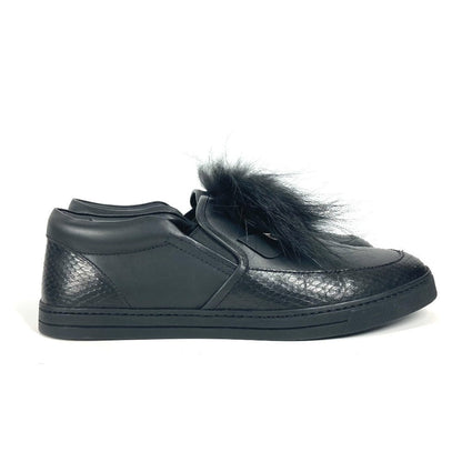 FENDI sneakers 7E1068 Leather, Fur black Monster fur mens 8