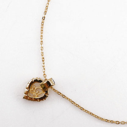 Christian Dior Necklace Plated Gold, Rhinestones gold Logo heart Women