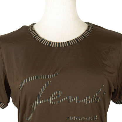 FENDI Short sleeve T-shirt Rayon Brown Pi Pink logo 42