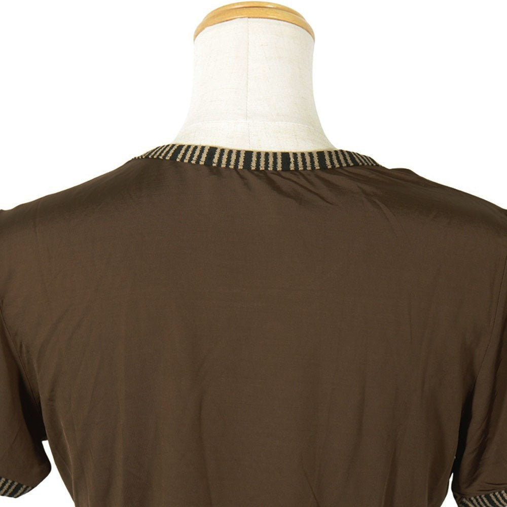 FENDI Short sleeve T-shirt Rayon Brown Pi Pink logo 42