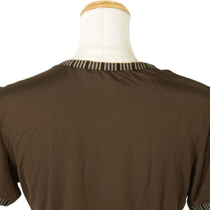 FENDI Short sleeve T-shirt Rayon Brown Pi Pink logo 42