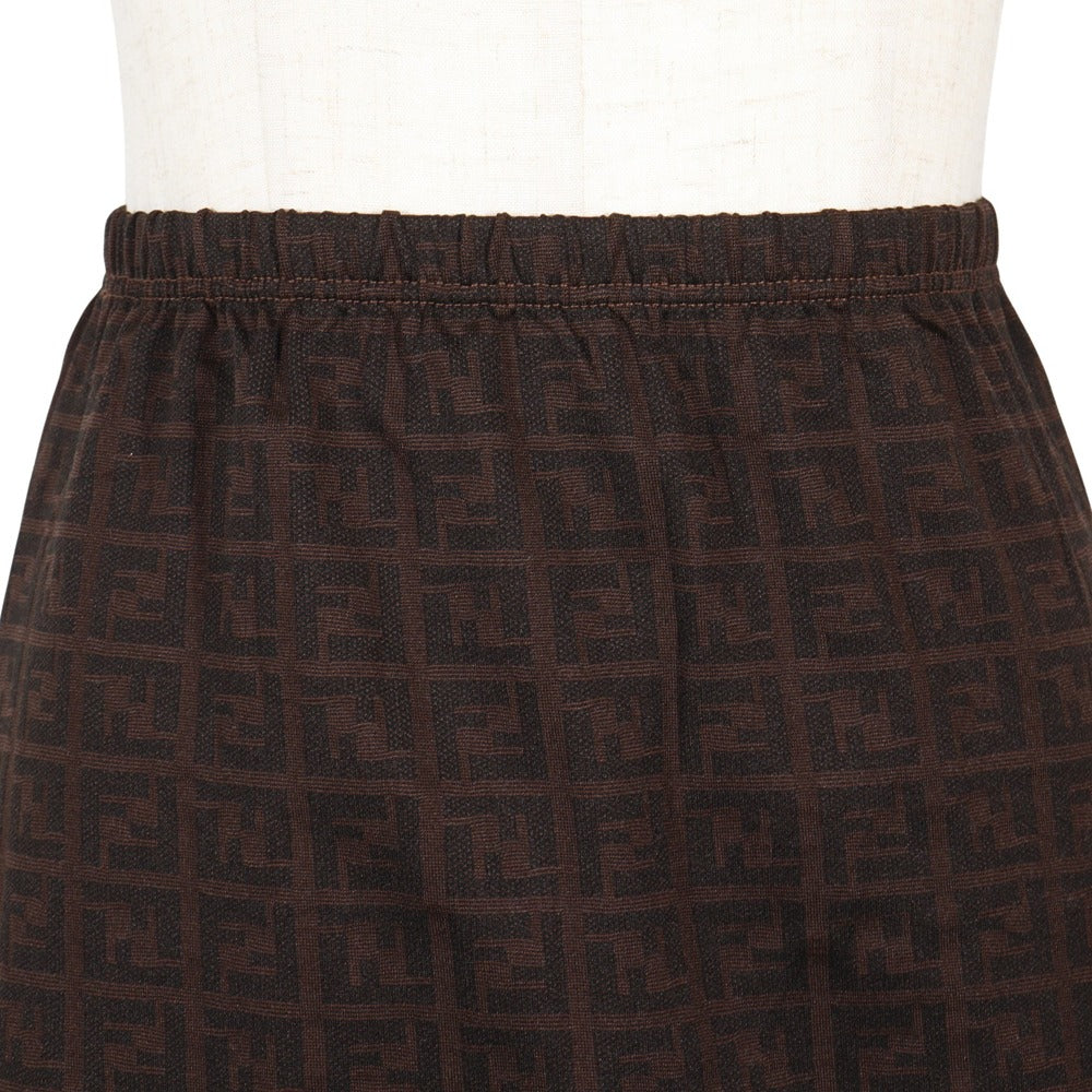 FENDI Mini skirt Nylon Brown Zucca 42