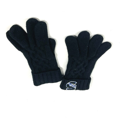 CHANEL gloves cashmere black NO5 logo gloves Women