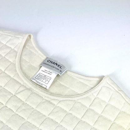 CHANEL Tank top cotton white 00T Quilting CC COCO Mark Women 38