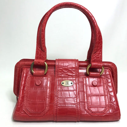 CELINE Handbag leather Red belt Embossing Women