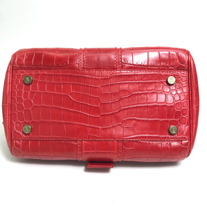 CELINE Handbag leather Red belt Embossing Women