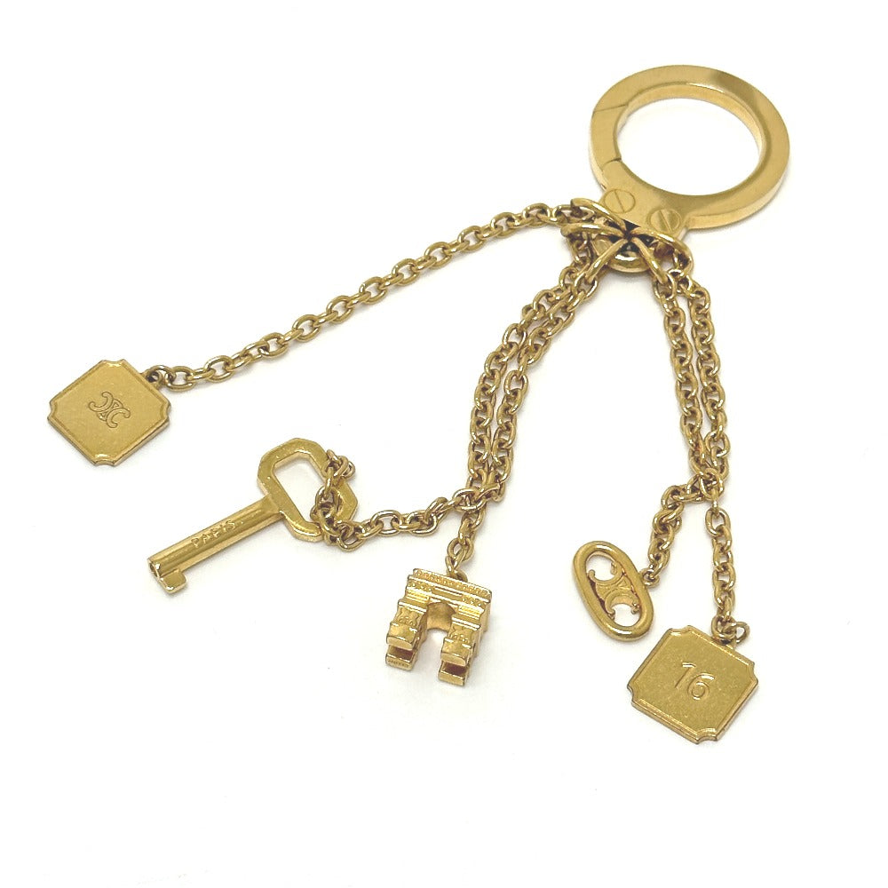 CELINE key ring Gold Plated gold Handcuff motif Triomphe Women