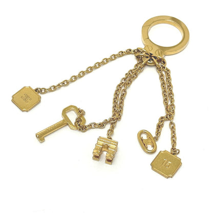 CELINE key ring Gold Plated gold Handcuff motif Triomphe Women