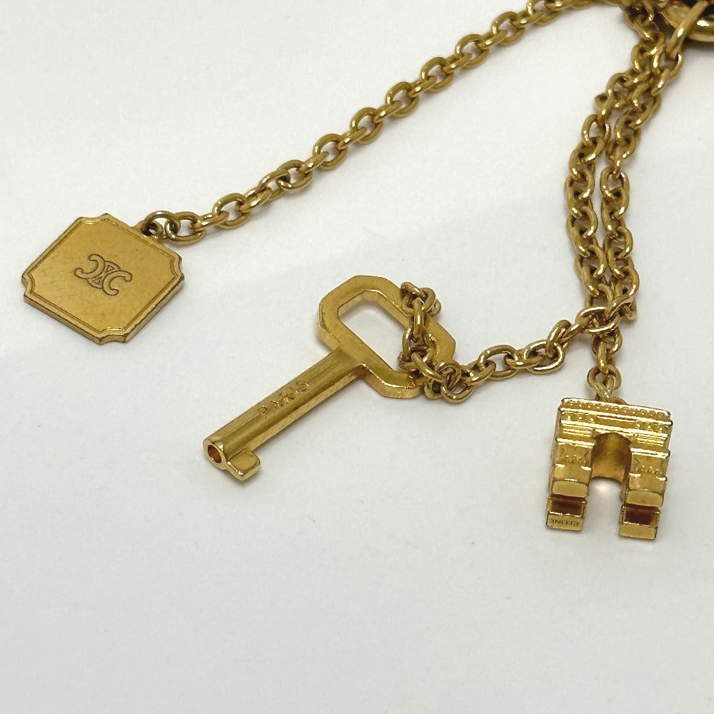 CELINE key ring Gold Plated gold Handcuff motif Triomphe Women