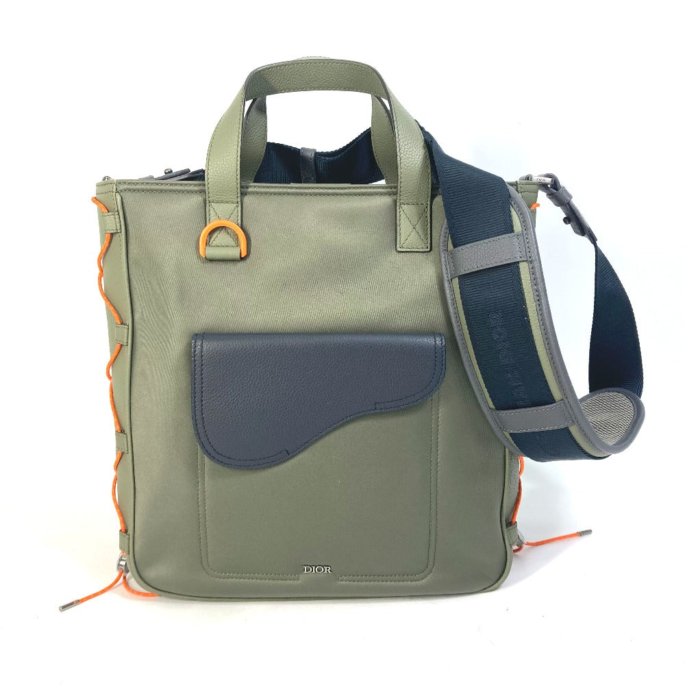 Dior Tote Bag 1ADSH198USF Nylon, Leather khaki sacai sacai collaboration Saddle bag mens