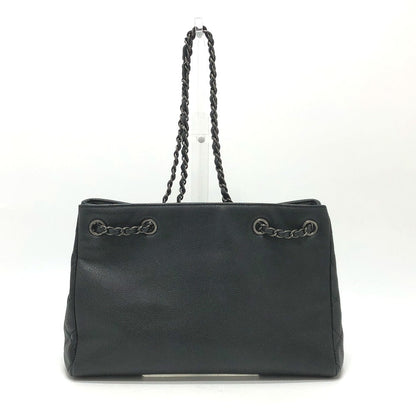 CHANEL Shoulder Bag Caviar skin gray CC COCO Mark Tote Bag