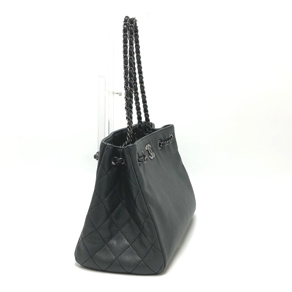 CHANEL Shoulder Bag Caviar skin gray CC COCO Mark Tote Bag