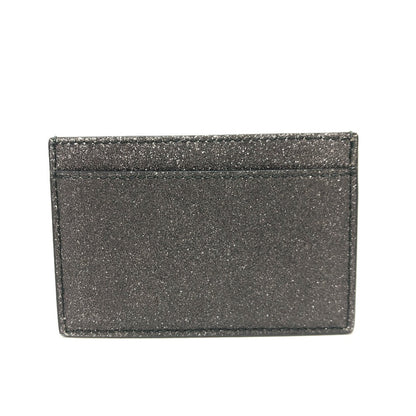 BALENCIAGA Card Case 392126 leather gray logo glitter Pass case Women