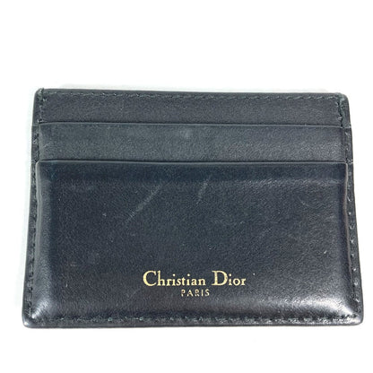 Dior Card Case 26-MA-1128 leather black Pass case logo unisex(Unisex)