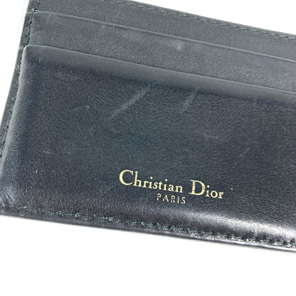 Dior Card Case 26-MA-1128 leather black Pass case logo unisex(Unisex)