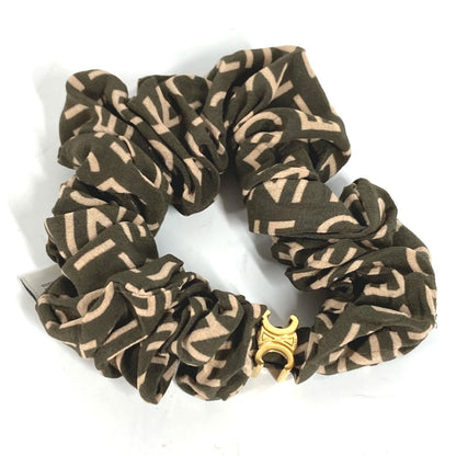 CELINE hair accessory Silk, Rubber khaki Triomphe logo Women