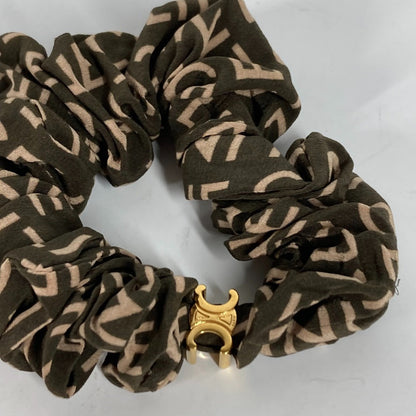 CELINE hair accessory Silk, Rubber khaki Triomphe logo Women