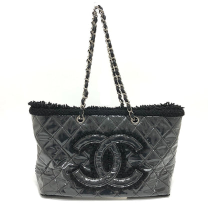 CHANEL Tote Bag A47155 Plastics black WChain Fanny Tweed Matelasse CC COCO Mark Women