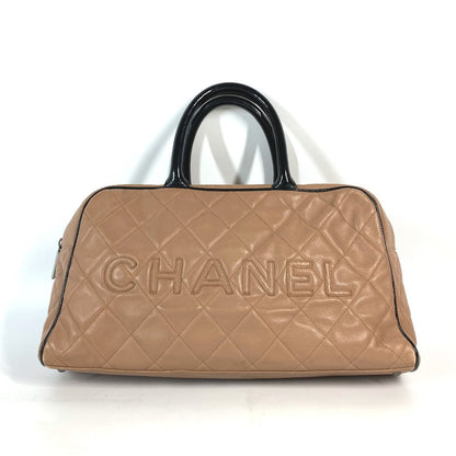 CHANEL Boston Duffel bag Caviar skin Beige type Sports bag logo quilting Women