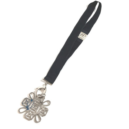 CHANEL strap metal black CC COCO Mark Rhinestone Neck strap