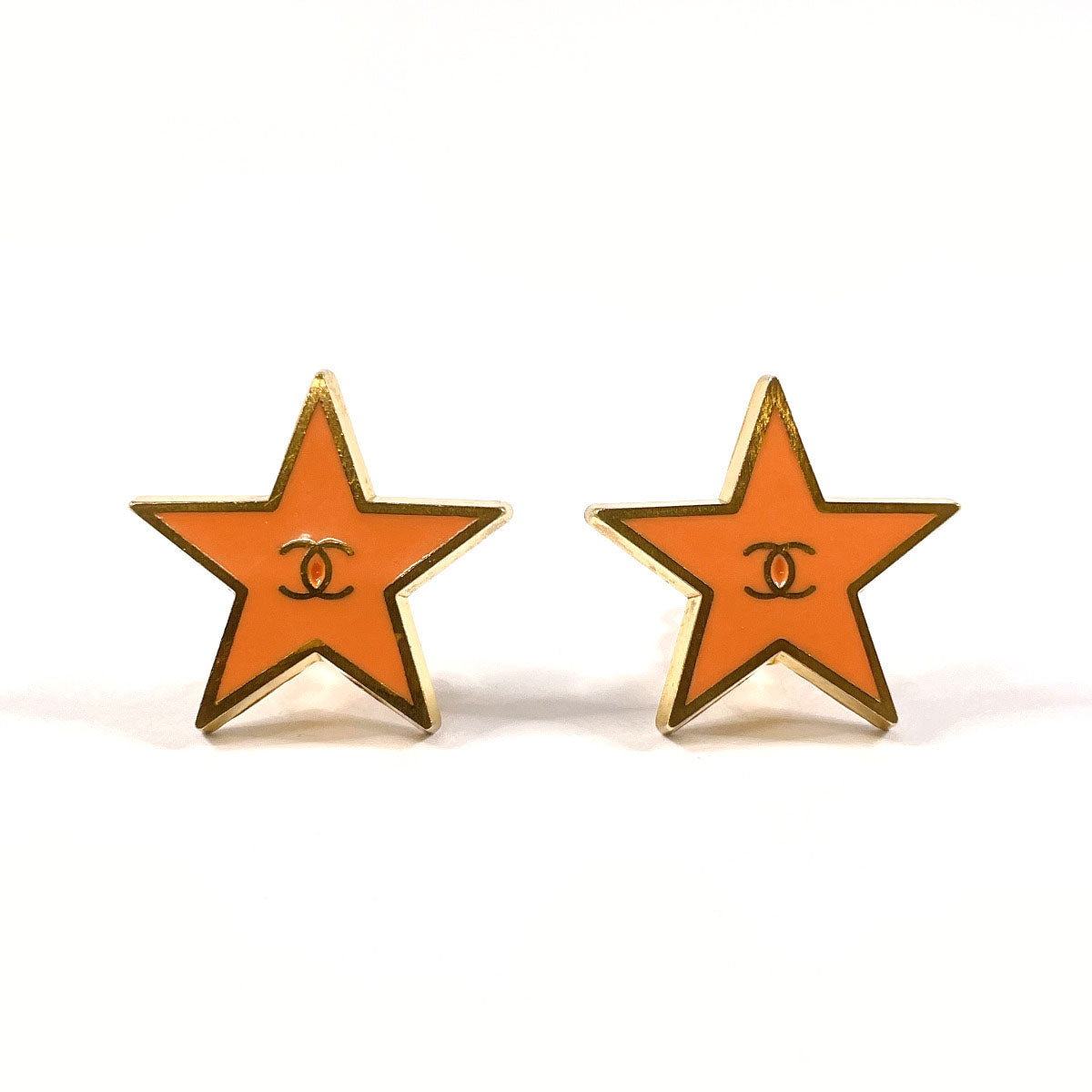 CHANEL Earring Gold Plated gold Star COCO Mark