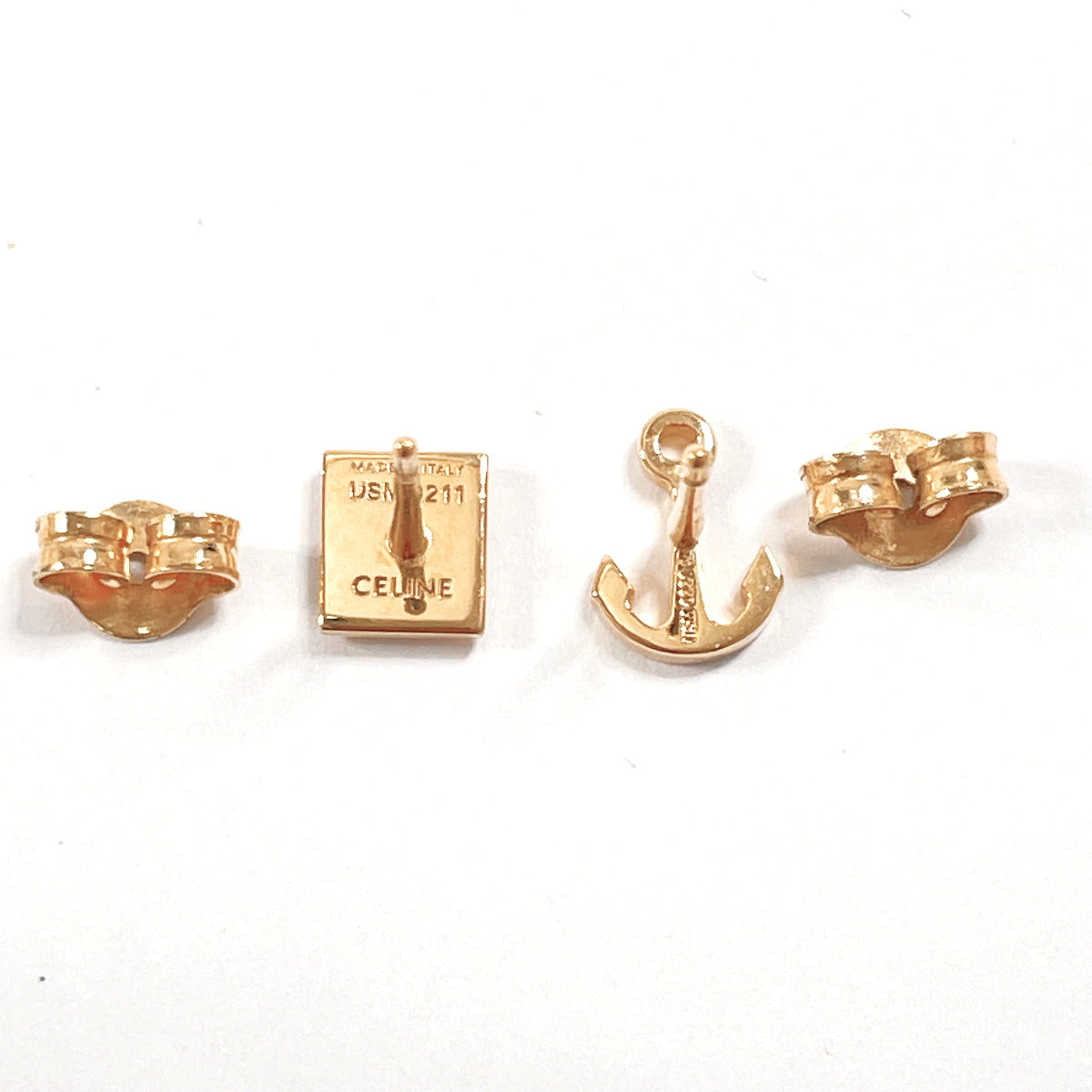 CELINE Pierce metal gold anchor motif