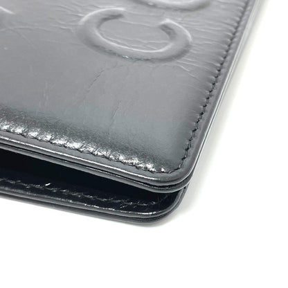 CHANEL Folded wallet A82184 leather black VOTEZ COCO Logo embossed vintage Women