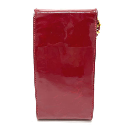 CHANEL Shoulder Bag Patent leather Red CCCOCO Mark Chain pochette Women