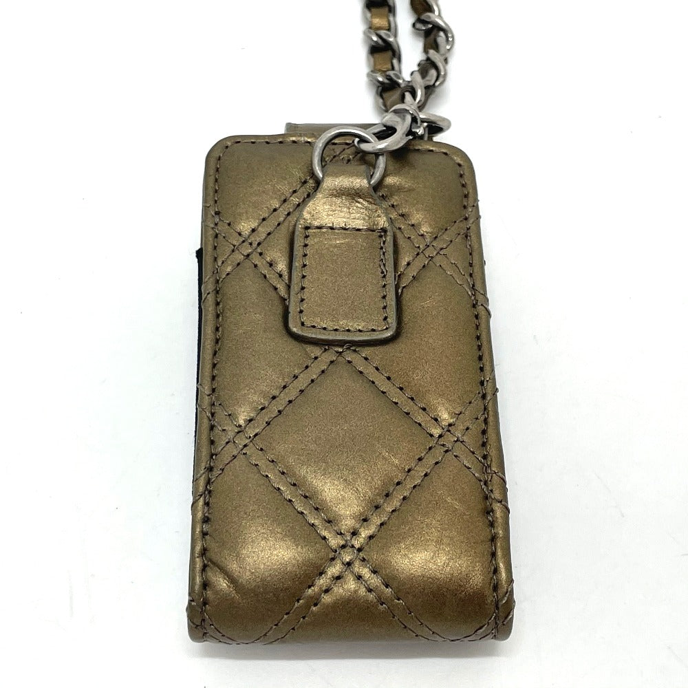 CHANEL Shoulder Bag A32475 leather Gold x Silver Metal 06A Matelasse Paris New York Women