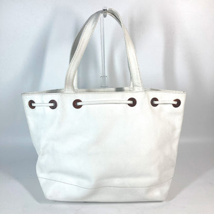CHANEL Tote Bag Caviar skin white CC COCO Mark purse Women