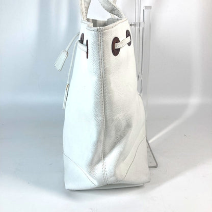 CHANEL Tote Bag Caviar skin white CC COCO Mark purse Women