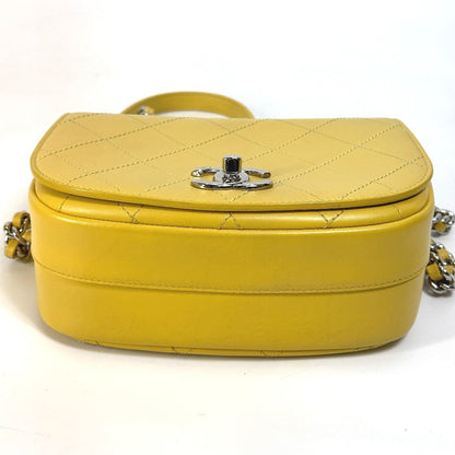 CHANEL Shoulder Bag Calfskin Yellow type CC COCO Mark stitch matelassÃÂ©
