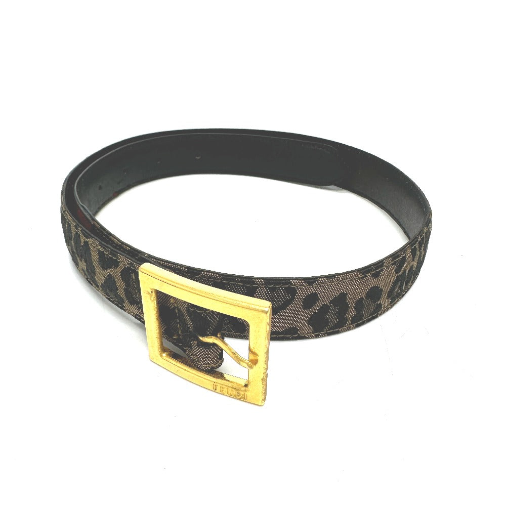 FENDI belt Canvas / leather Brown / Red Leopard Women 33